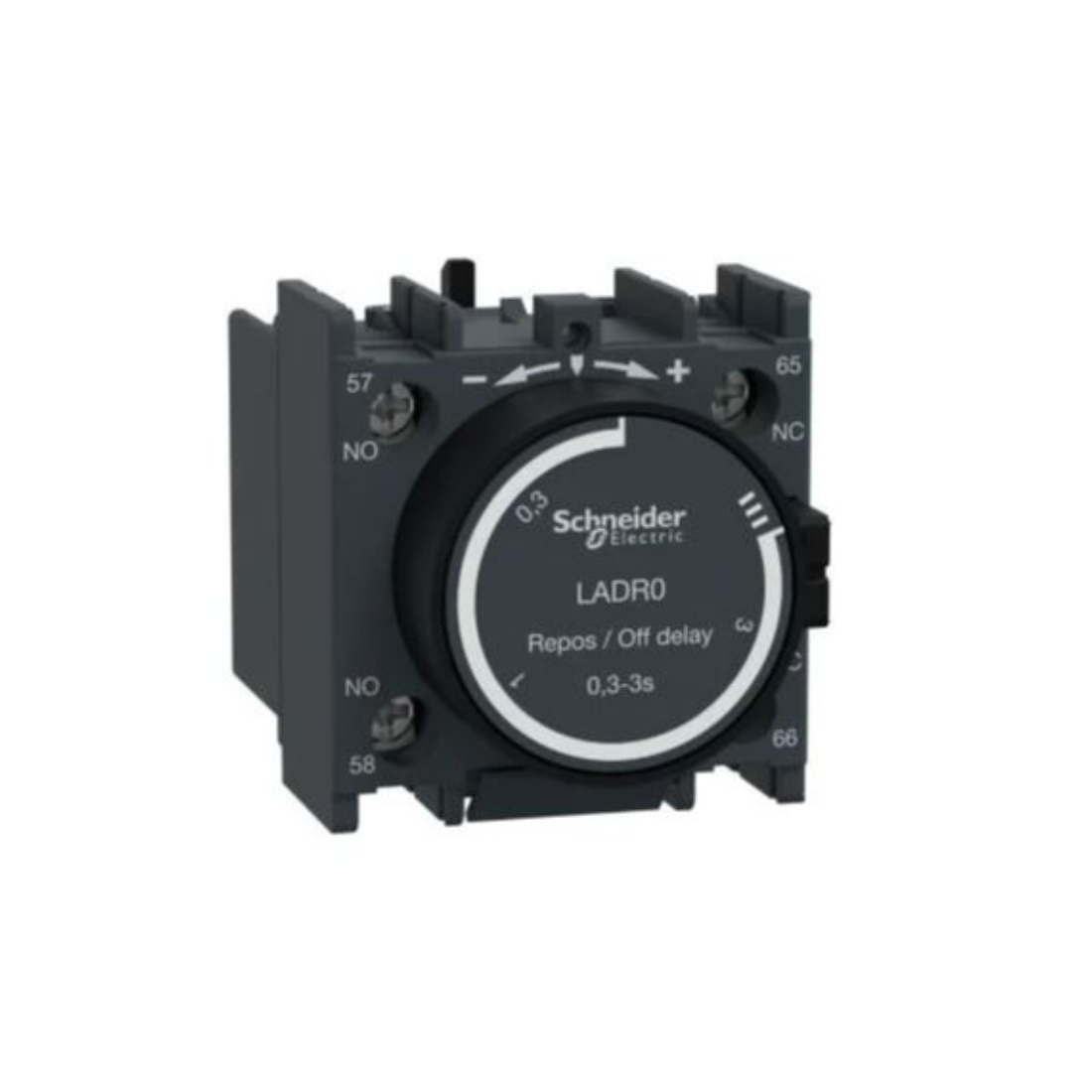 Schneider Electric TeSys D Time Delay Auxiliary Contact Block 1 NO + 1 NC Screw Clamp Terminals LADR0