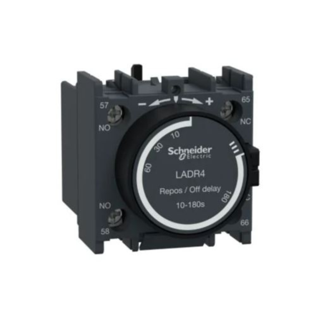 Schneider Electric TeSys D Time Delay Auxiliary Contact Block 1 NO + 1 NC Screw Clamp Terminals LADR4