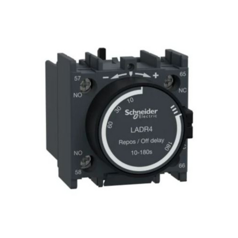 Schneider Electric TeSys D Time Delay Auxiliary Contact Block 1 NO + 1 NC Screw Clamp Terminals LADR4