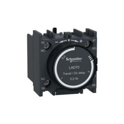 Schneider Electric TeSys D Time Delay Auxiliary Contact Block 1 NO + 1 NC Screw Clamp Terminals LADT0