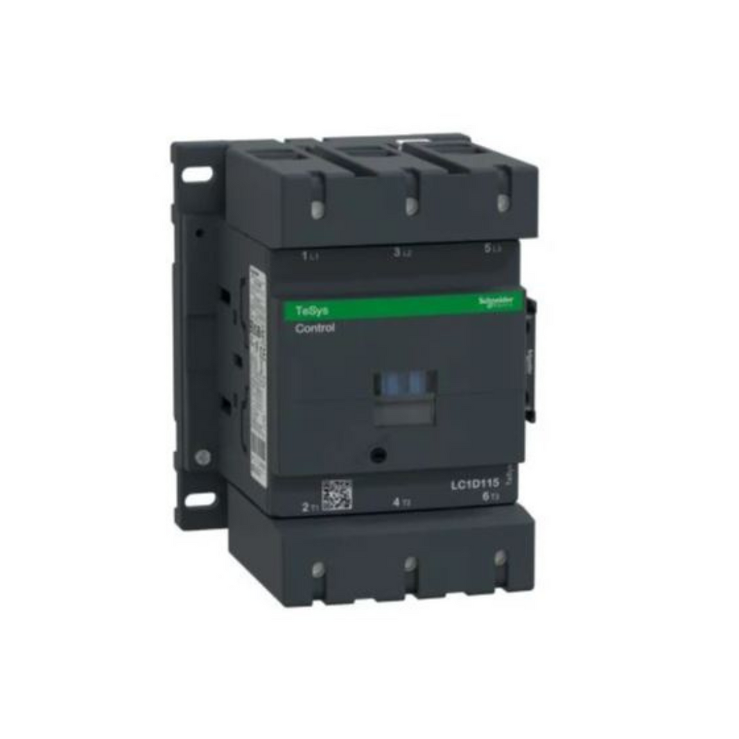 Schneider Electric TeSys Deca Contactor 3P(3NO) AC-3/AC-3e <=440V 115A 48V AC 50/60Hz Coil Screw Clamp Terminals LC1D115E7 in Dubai, UAE