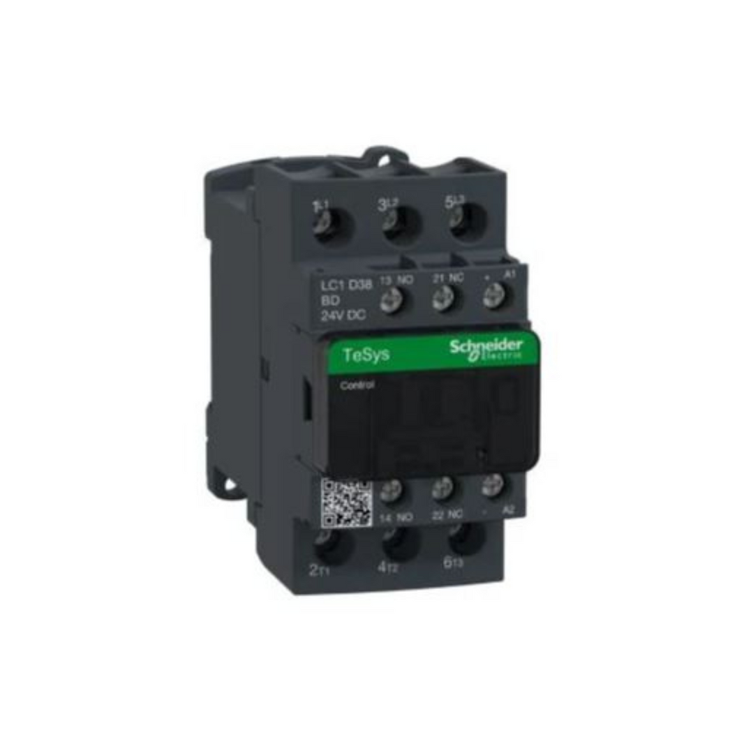 Schneider Electric TeSys D Contactor 3P(3 NO) AC-3 <= 440V 38A 24V DC Standard Coil LC1D38BD in Dubai, UAE