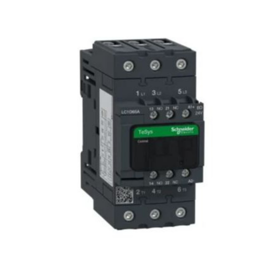 Schneider Electric TeSys D Contactor 3P(3 NO) AC-3 <= 440V 65A 24 V DC Standard Coil LC1D65ABD in Dubai, UAE