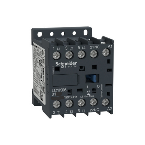 Schneider Electric TeSys K Contactor 3P AC-3 <= 440V 6A 1 NC Aux. 400-415V AC Coil LC1K0601N7