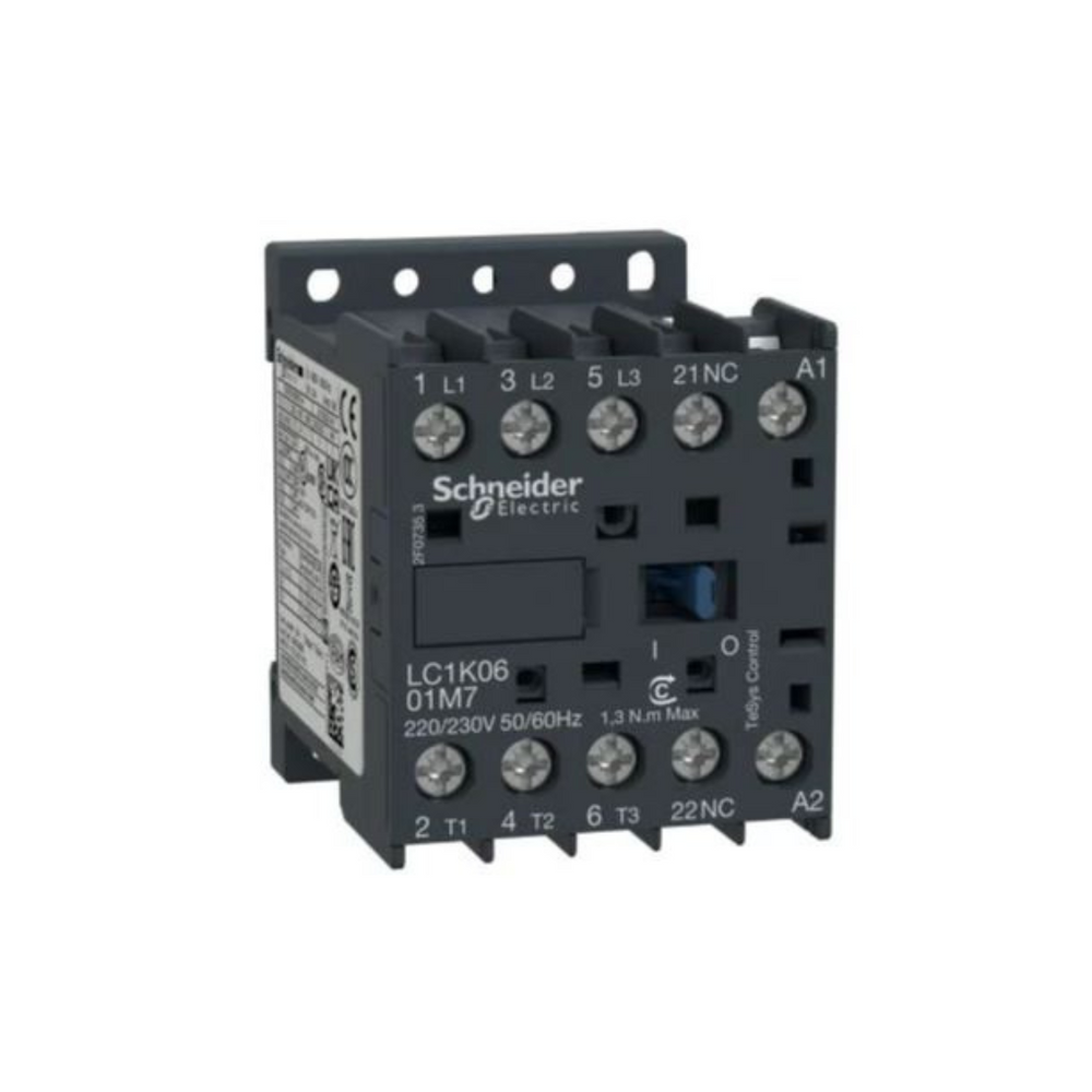 Schneider Electric TeSys K Contactor 3P AC-3/AC-3e <=440V 6A aux. 1NC 230-240V AC Coil LC1K0601U7 in Dubai, UAE