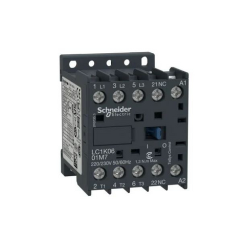 Schneider Electric TeSys K Contactor 3P AC-3/AC-3e <=440V 6A Aux. 1NC 230-240V AC Coil LC1K0601U7