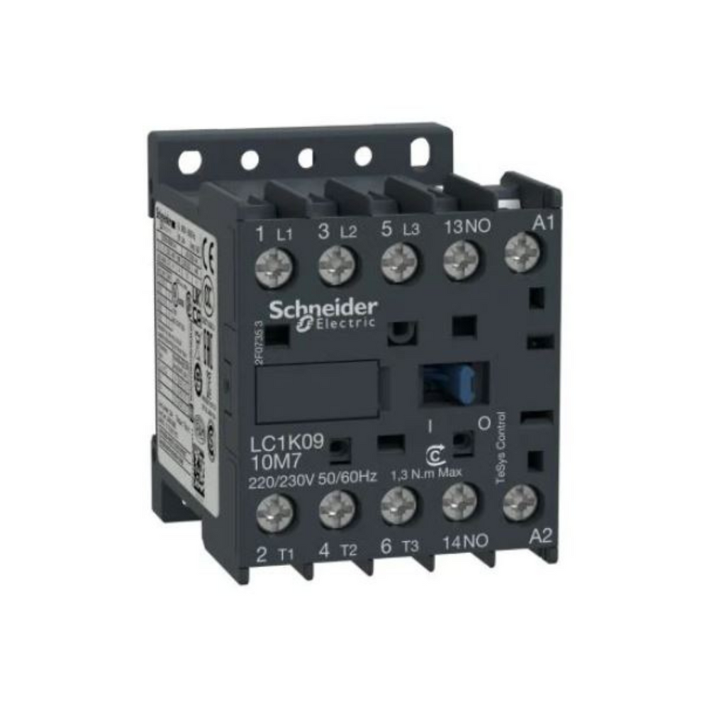 Schneider Electric TeSys K Contactor 3P AC-3 <= 440V 9A 1 NO Aux. 220-230V AC Coil LC1K0910M7 in Dubai, UAE