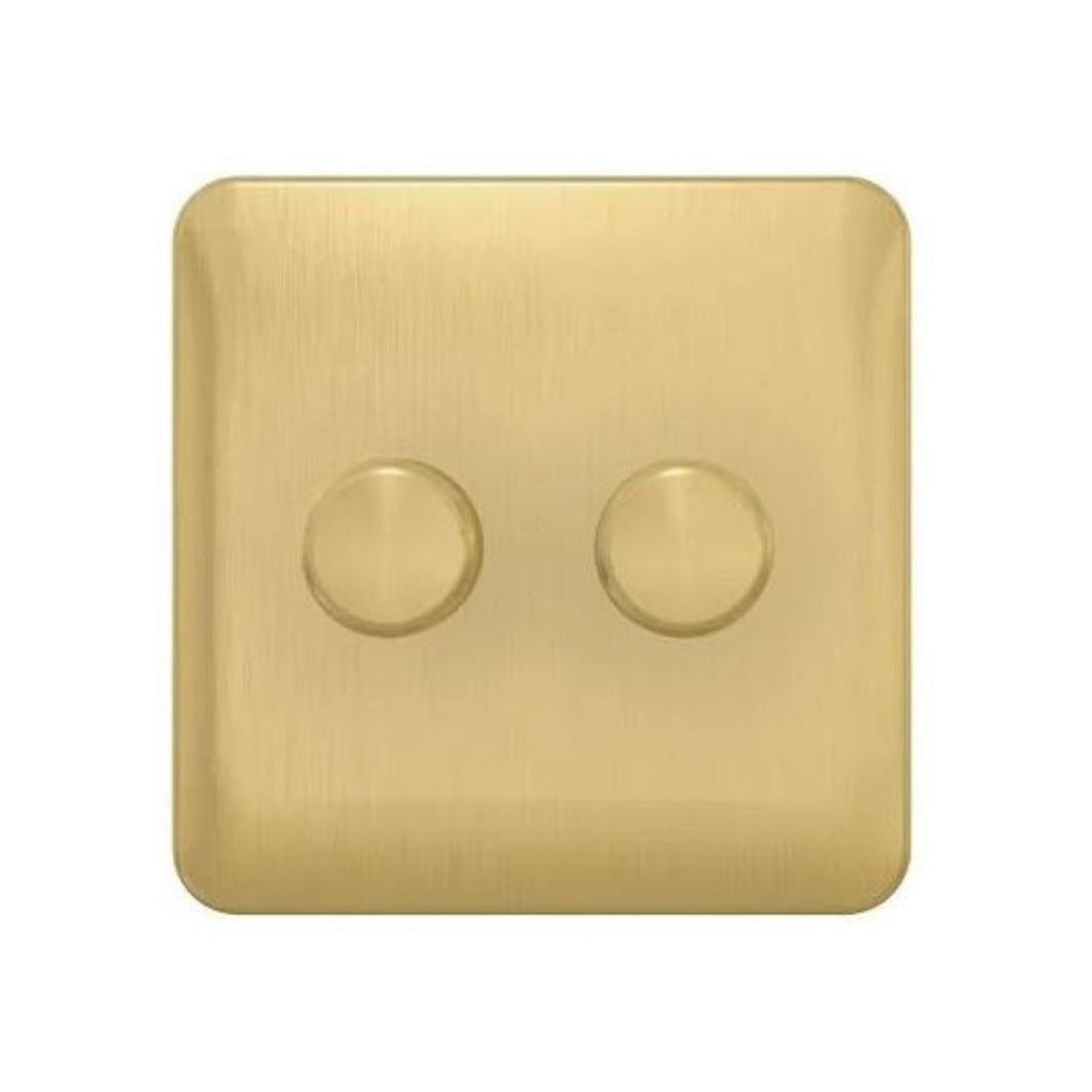 Schneider Electric Lisse 2 Way 2 Gang Dimmer Switch 250W/VA GGBL6022CSBS - Satin Brass