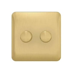 Schneider Electric Lisse 2 Way 2 Gang Dimmer Switch 250W/VA GGBL6022CSBS - Satin Brass - Slide 1