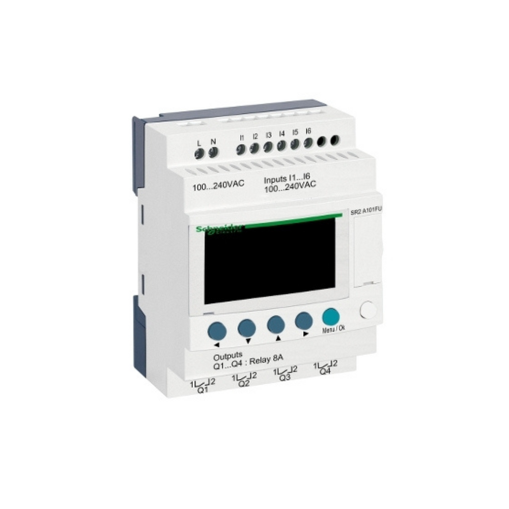 Schneider Electric Zelio Logic Compact Smart Relay 10 I/O 100-240V AC No Clock Display SR2A101FU