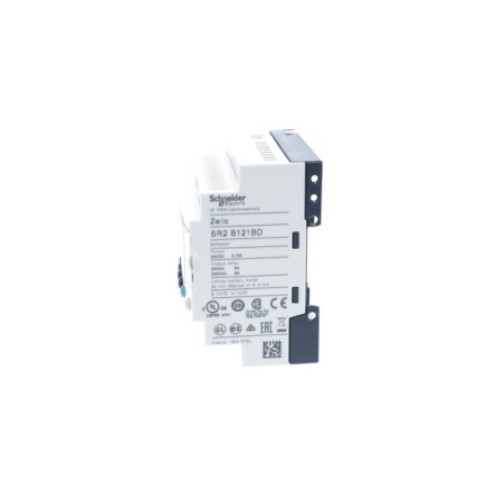 Schneider Electric SR2B121BD Zelio Logic Compact Smart Relay, 12 I/O, 24V DC, Clock, Display