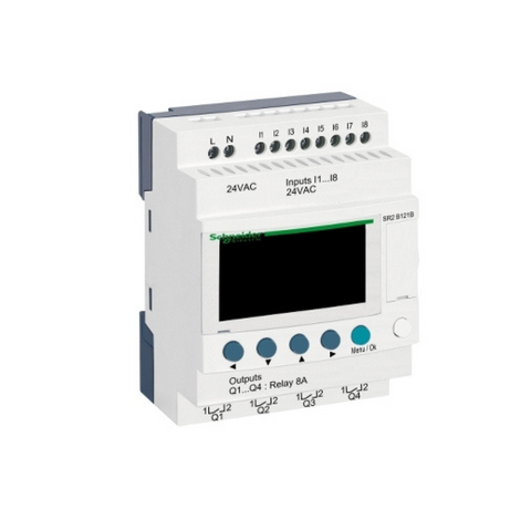 Schneider Electric Zelio Logic Compact Smart Relay 12 I/O 24V AC Clock Display SR2B121B