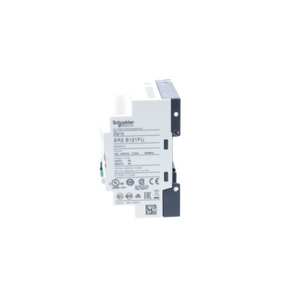 Schneider Electric SR2B121FU Zelio Logic Compact Smart Relay, 12 I/O, 100-240V AC, Clock, Display