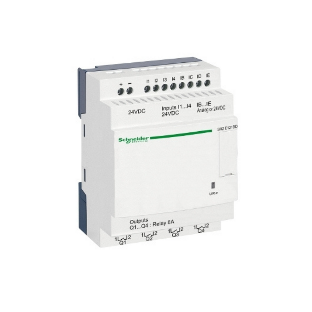 Schneider Electric Zelio Logic Compact Smart Relay 12 I/O 24V DC Clock No Display SR2E121BD in Dubai, UAE