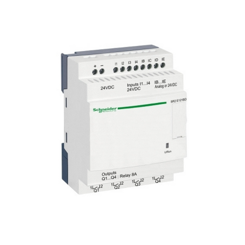 Schneider Electric Zelio Logic Compact Smart Relay 12 I/O 24V DC Clock No Display SR2E121BD