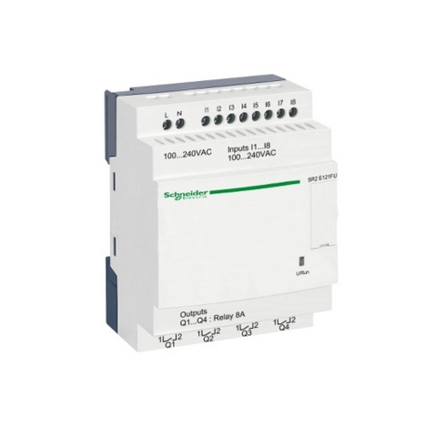 Schneider Electric Zelio Logic Compact Smart Relay 12 I/O 100-240 V AC Clock No Display SR2E121FU