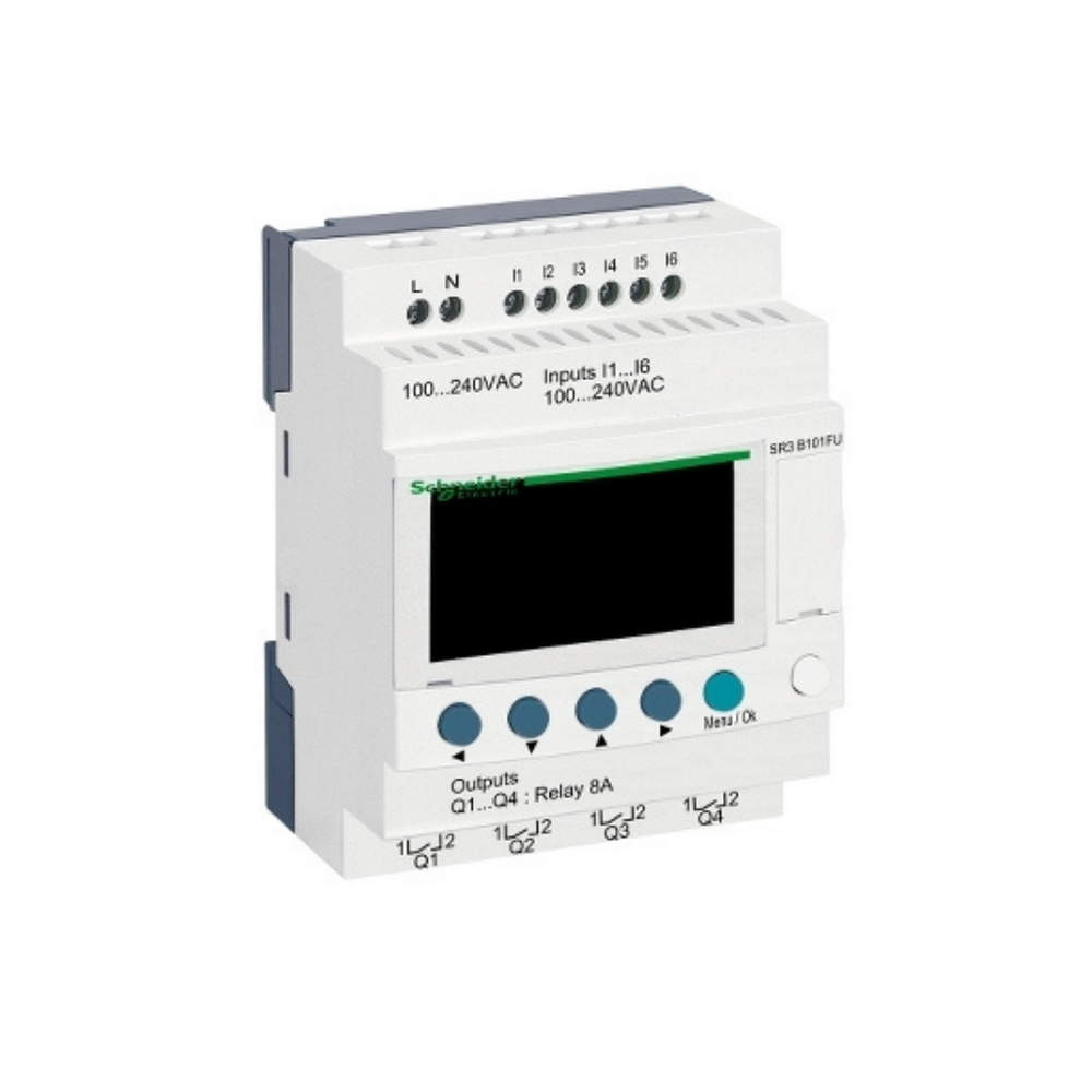 Schneider Electric Zelio Logic Modular Smart Relay 10 I/O 100-240V AC Clock Display in Dubai, UAE