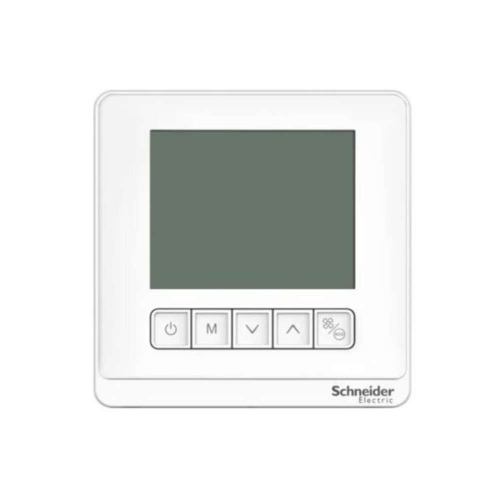 Schneider Electric SpaceLogic Thermostat Fan Coil On/Off Standalone LCD 5 Button 4P 3 Fan 240V TC903-3A4LA White in Dubai, UAE