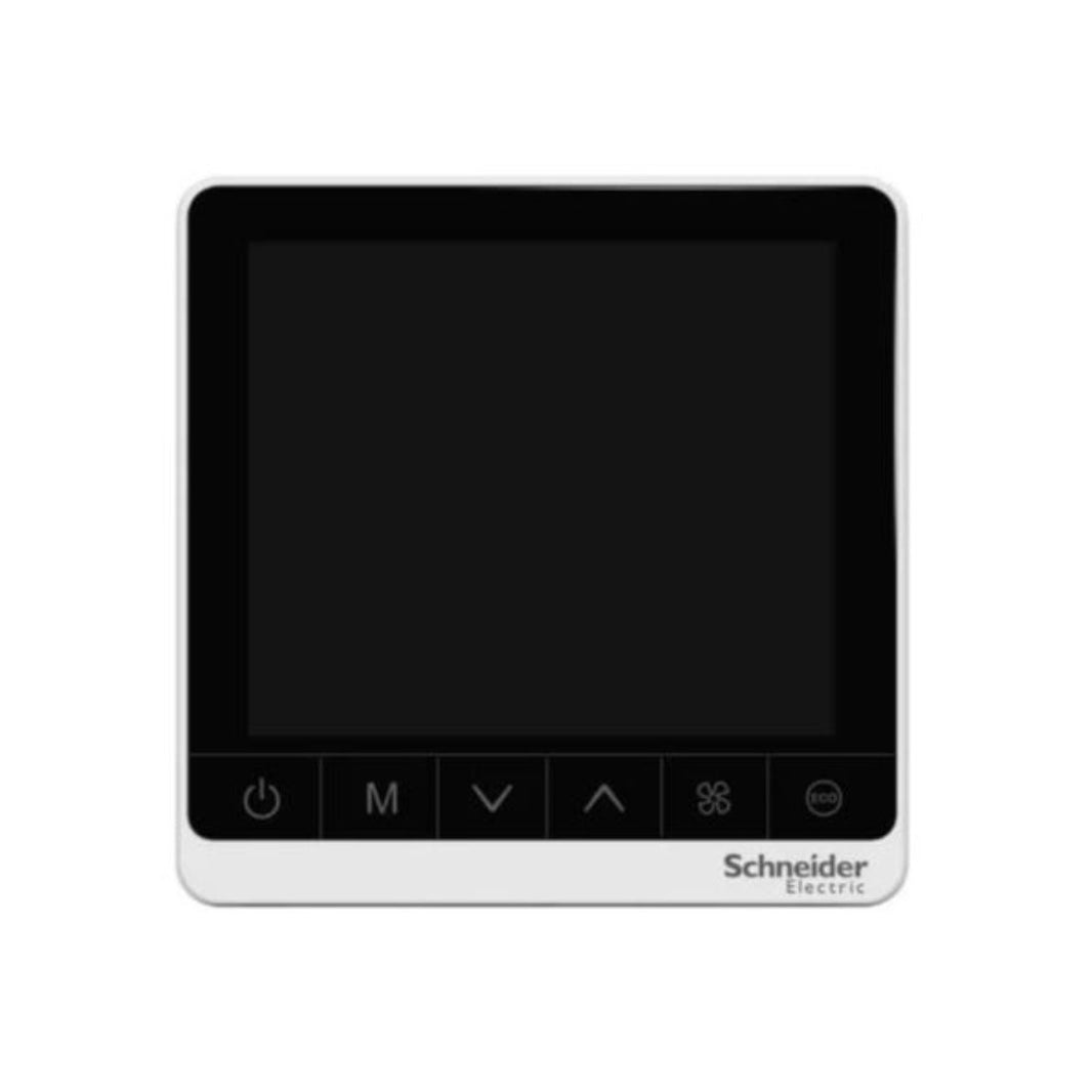 Schneider Electric SpaceLogic Thermostat Fan Coil Proportional Standalone Touchscreen 4P 3 Fan External Sensor 240V TC907-3A4DPSA - White in Dubai, UAE