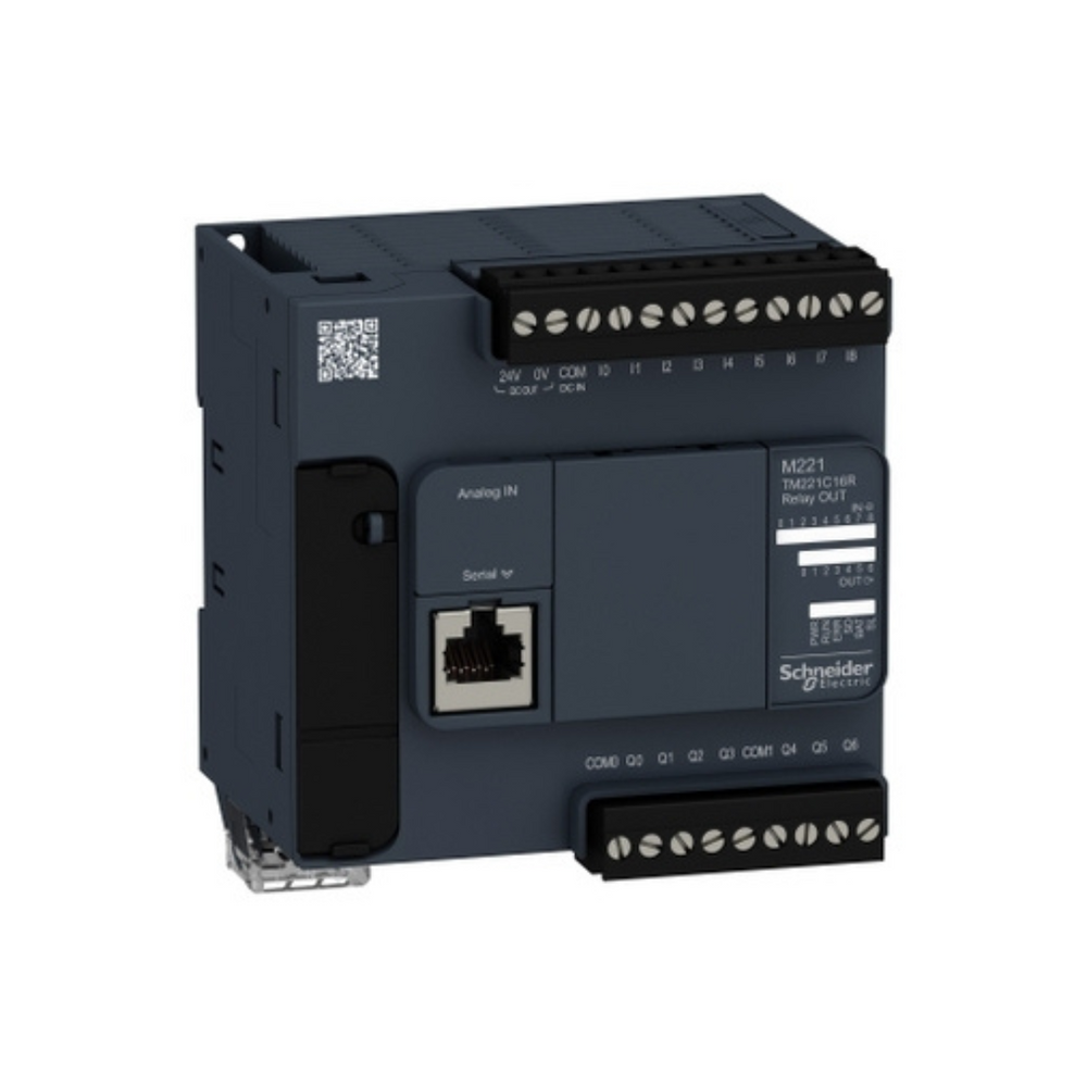 Schneider Electric Modicon M221 Logic Controller 16 I/O 7 Relay Outputs 100-240V AC TM221C16R in Dubai, UAE