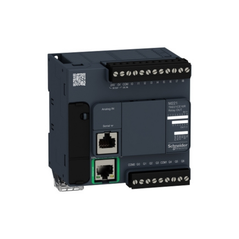 Schneider Electric Modicon M221 Logic Controller 16 I/O 9 DI 7 DO Relay Ethernet TM221CE16R