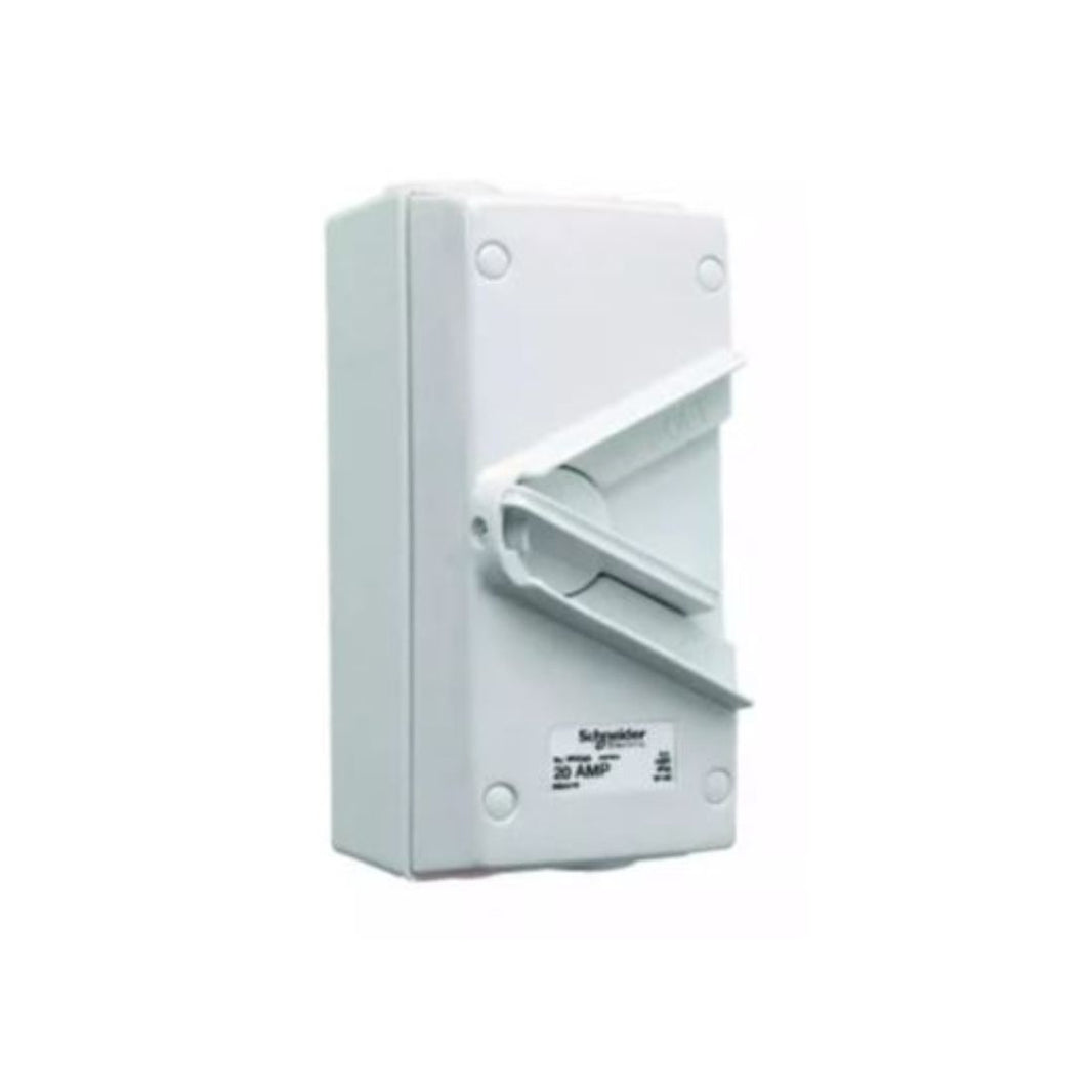 Schneider Electric Surface Mount Double Pole Isolating Switch 20A 440V IP66 WHD20 in Dubai, UAE