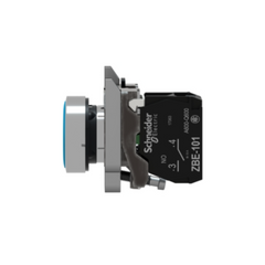 Schneider Electric Harmony XB4 Push Button Metal Flush Blue Ø22 Spring Return Unmarked 1 NO XB4BA61 - Slide 3