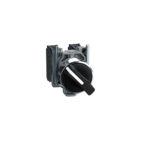 Schneider Electric Harmony XB4 Selector Switch Metal Black Ø22 2 Positions Stay Put 1 NO+1 NC XB4BD25