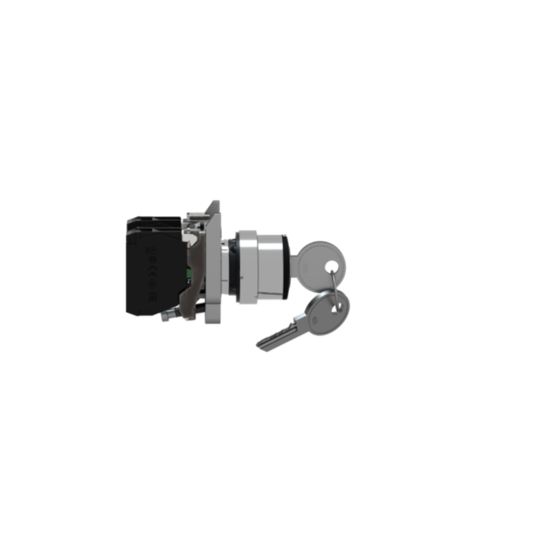 Schneider Electric Harmony XB4 Key Switch Selector Metal Black Ø22 Key n°455 3 Positions Stay Put 2 NO XB4BG33