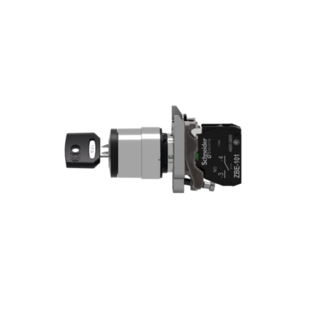 Schneider Electric Harmony XB4 Key Switch Selector Metal Black Ø22 Key n°455 2 Positions Stay Put 1 NO XB4BG41
