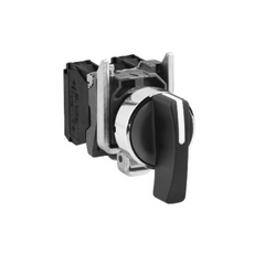 Schneider Electric Harmony XB4 Selector Switch Metal Black Ø22 Long Handle 3 Positions Spring Return to Center 2 NO XB4BJ53 - Slide 1