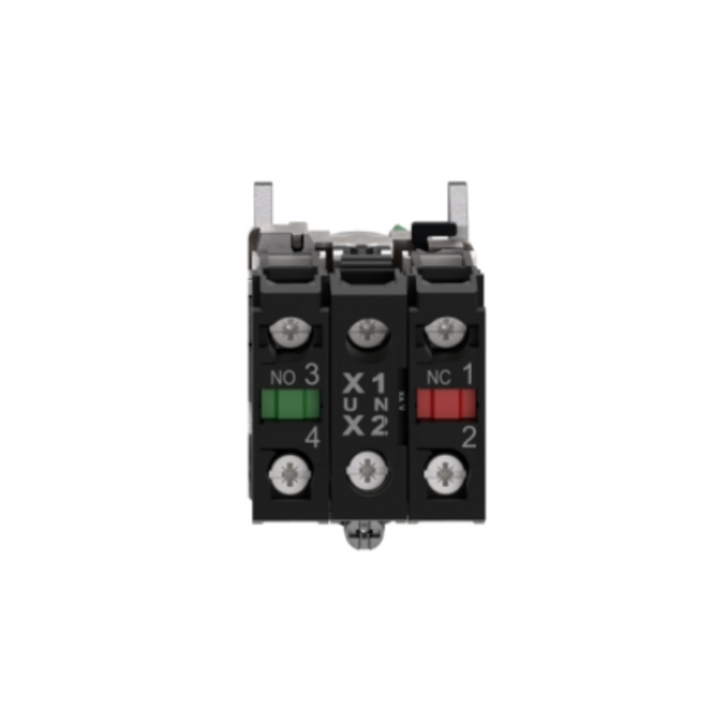 Schneider Electric Harmony XB4 Illuminated Selector Switch Metal Green Ø22 2 Positions Stay Put 230-240V AC 1 NO + 1 NC XB4BK123M5