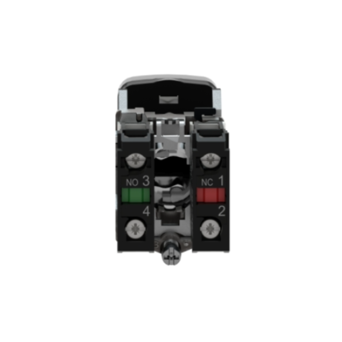 Schneider Electric Harmony XB4 Double-Headed Push Button Metal Ø22 1 Green Flush Marked I + 1 Red Projecting Marked O 1 NO + 1 NC XB4BL73415