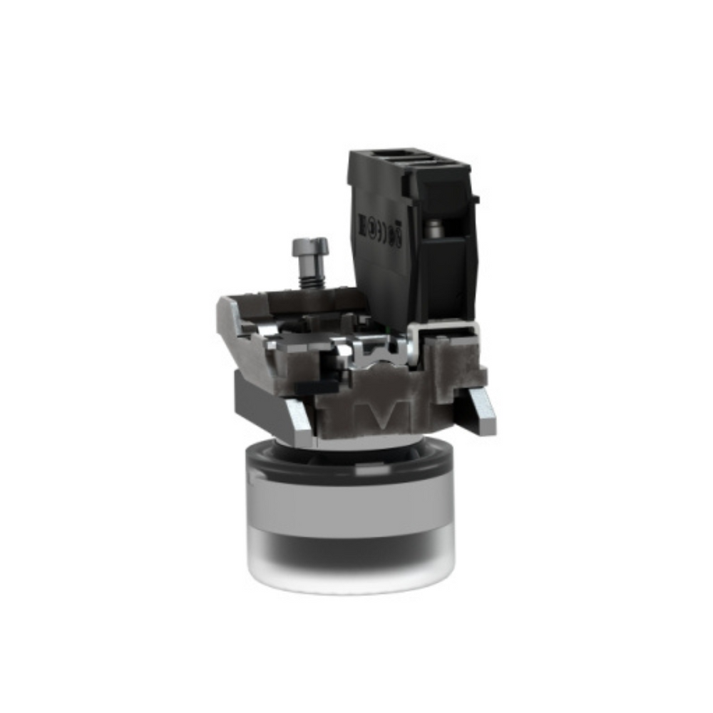 Schneider Electric Harmony XB4 Push Button Metal Projecting Black Ø22 Spring Return Booted Unmarked 1 NO XB4BP21