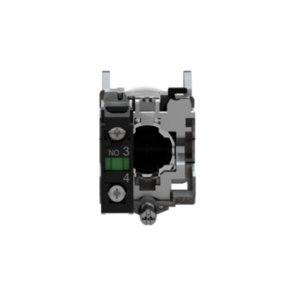 Schneider Electric Harmony XB4 Push Button Metal Projecting Black Ø22 Spring Return Booted Unmarked 1 NO XB4BP21