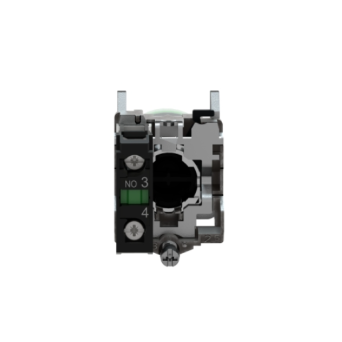 Schneider Electric Harmony XB4 Push Button Metal Projecting Green Ø22 Spring Return Booted Unmarked 1 NO XB4BP31