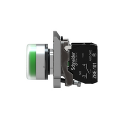 Schneider Electric Harmony XB4 Push Button Metal Projecting Green Ø22 Spring Return Booted Unmarked 1 NO XB4BP31 - Slide 5