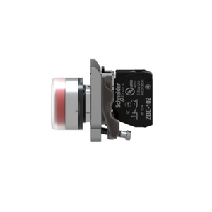 Schneider Electric Harmony XB4 Push Button Metal Projecting Red Ø22 Spring Return Booted Unmarked 1 NC XB4BP42