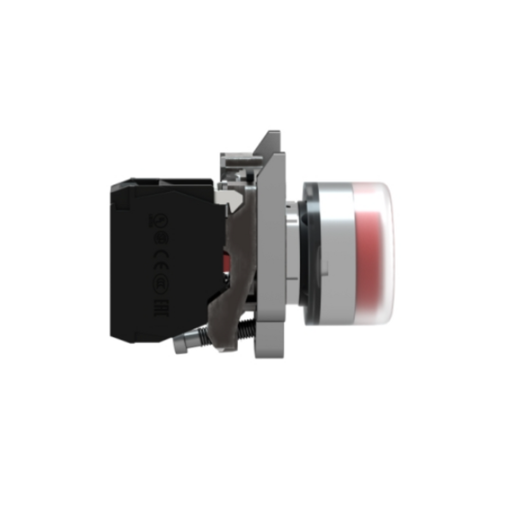 Schneider Electric Harmony XB4 Push Button Metal Projecting Red Ø22 Spring Return Booted Unmarked 1 NC XB4BP42