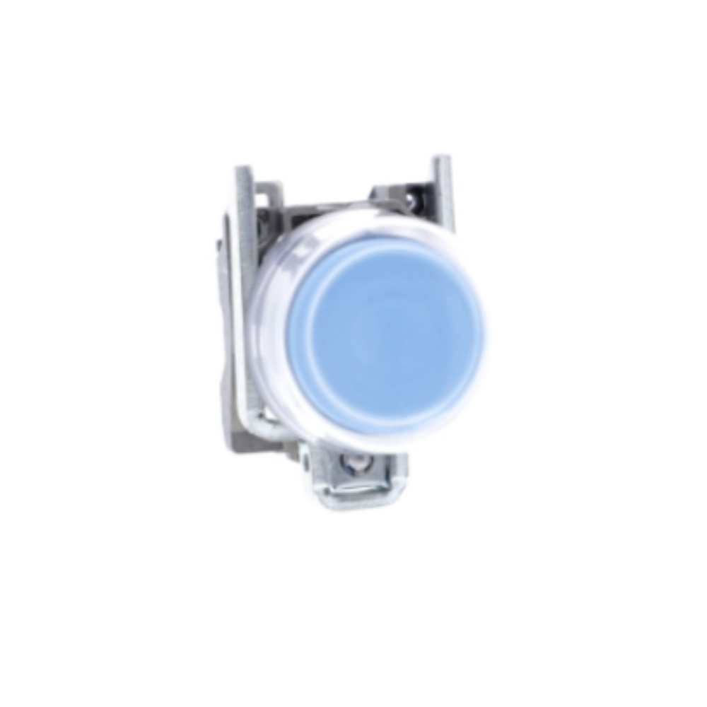 Schneider Electric Push Button Metal Projecting Blue Ø22 Spring Return Booted Unmarked 1 NO XB4BP61