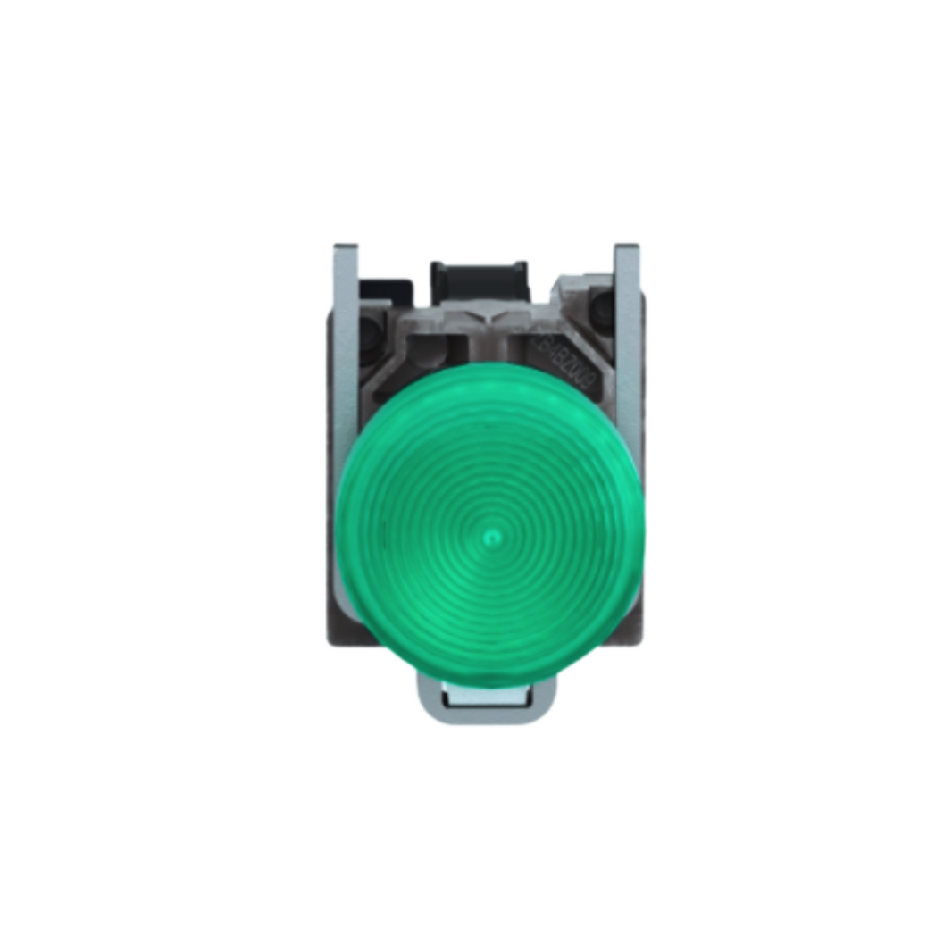 Schneider Electric Green Pilot Light Metal Ø22 Plain Lens With BA9s Bulb <= 250V XB4BV63 in Dubai, UAE