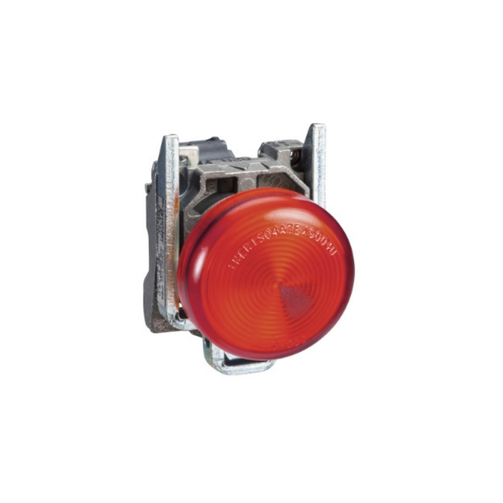 Schneider Electric Harmony XB4 Pilot Light Metal Red Ø22 Plain Lens with BA9s Bulb <= 250V XB4BV64