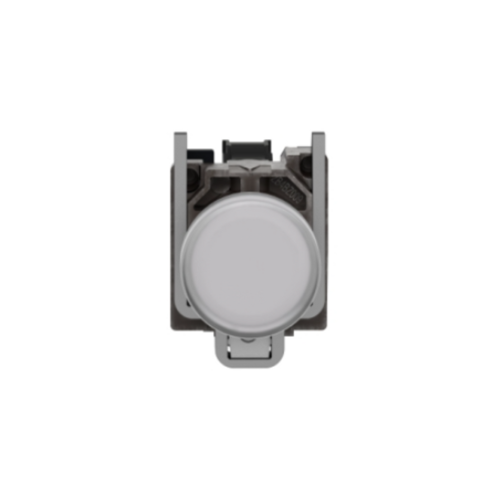 Schneider Electric Harmony XB4 White Pilot Light Metal Ø22 Plain Lens with Integral LED 24V AC/DC XB4BVB1