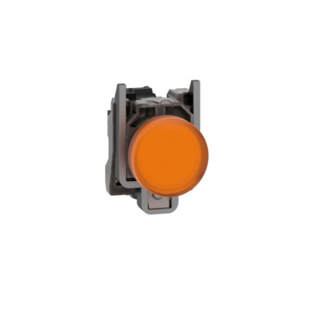 Schneider Electric Harmony XB4 Pilot Light Metal Orange Ø22 Plain Lens with Integral LED 24V AC/DC XB4BVB5