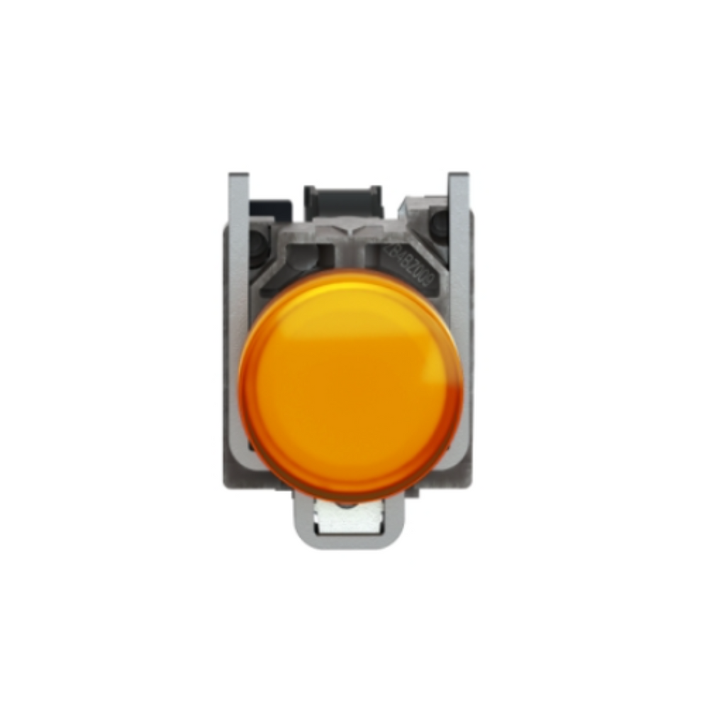 Schneider Electric Harmony XB4 Pilot Light Metal Orange Ø22 Plain Lens with Integral LED 24V AC/DC XB4BVB5