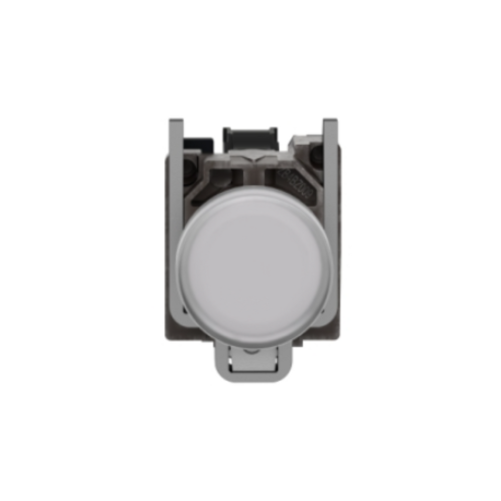 Schneider Electric Pilot Light Metal White Ø22 Plain Lens with integral LED 110-120V AC XB4BVG1