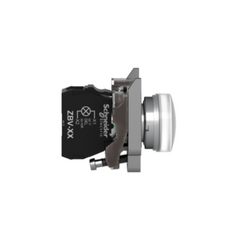 Schneider Electric Harmony XB4 Pilot Light Metal White Ø22 Plain Lens with integral LED 110-120V AC XB4BVG1 - Slide 3