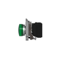 Schneider Electric Harmony XB4 Pilot Light Metal Green Ø22 Plain Lens with Integral LED 110-120V AC XB4BVG3 - Slide 3