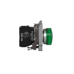 Schneider Electric Harmony XB4 Pilot Light Metal Green Ø22 Plain Lens with Integral LED 110-120V AC XB4BVG3 - Slide 2