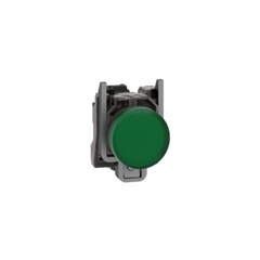 Schneider Electric Harmony XB4 Pilot Light Metal Green Ø22 Plain Lens with Integral LED 110-120V AC XB4BVG3 - Slide 1